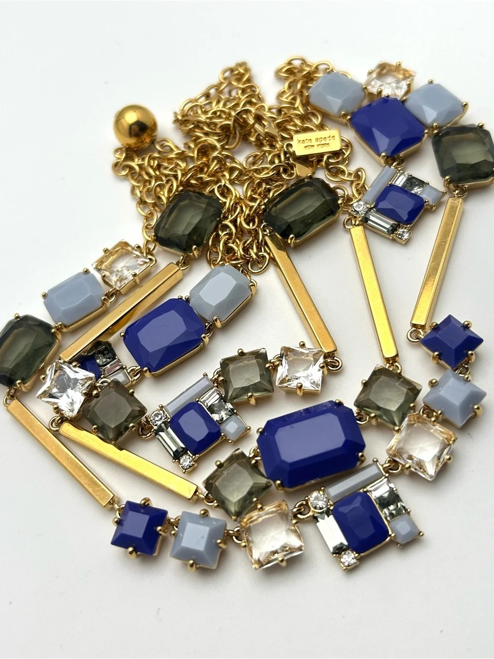 Kate Spade Blue Neapolitan Triple Strand Necklace